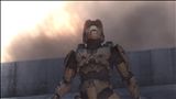 As the light fades away, Master Chief looks to the sky in despair.