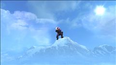 Crouching on a mountain